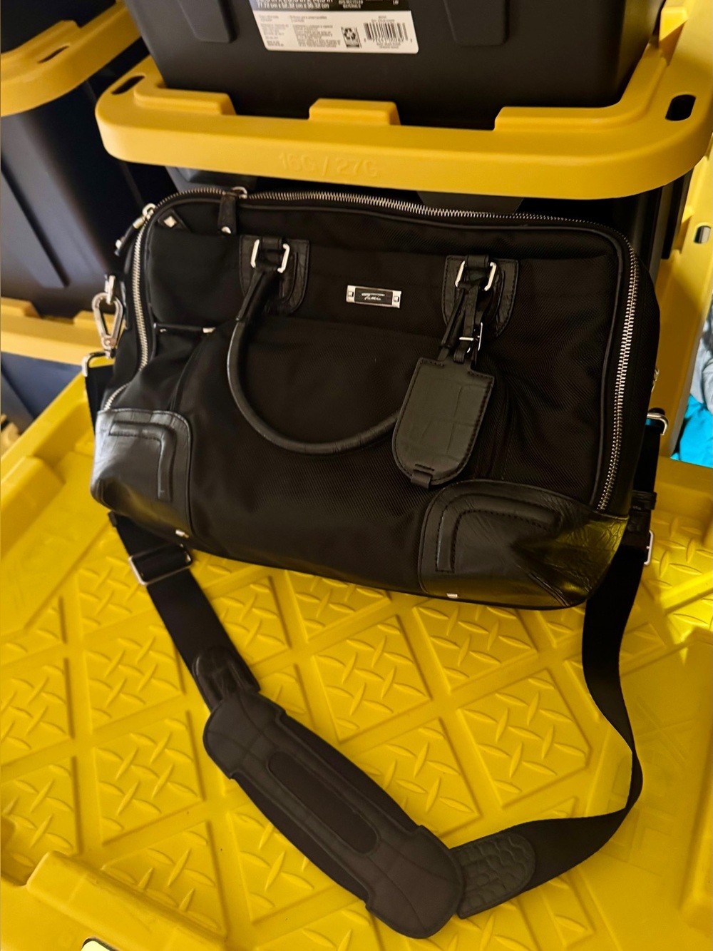 Tumi Black Nylon Laptop Bag with Leather Accents